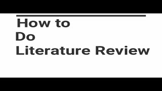 How to do a Literature Review in Research [upl. by Amedeo157]