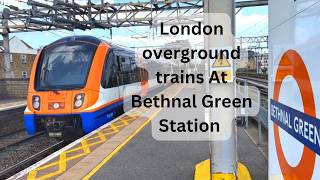 London Overground trains at Bethnal Green Station [upl. by Gnat]