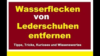 Wasserflecken Schuhe entfernen Lederschuhe Wildlederschuhe reinigen Fleckenränder 4 Tipps [upl. by Clareta766]