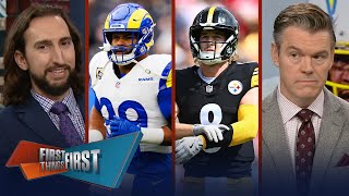 Steelers trade Kenny Pickett Aaron Donald retires Chiefs sign Hollywood  NFL  FIRST THINGS FIRST [upl. by Enitsenre]