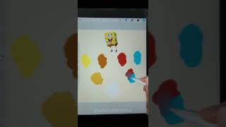 Sponge bob color mixing colormixing spongebob asmrvideos colortheory [upl. by Tletski]