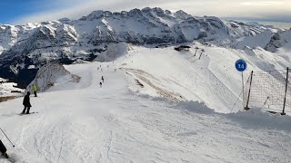 Avoriaz  Ski Pointe de Mossette vers Brochaux via piste Abricotine [upl. by Yrelle]