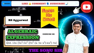 Q10 How to solve the Algebraic Expression Exercise 8d part 8 [upl. by Korns]