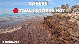 CANCUN HOY LLEGA SARGAZO A ESTA PLAYA  15 SEPTIEMBRE 2024 [upl. by Carlson]