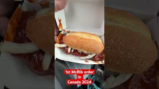 EXCLUSIVE First Ever mcrib Order at McDonaldsCanada in 2024 [upl. by Mcneely]