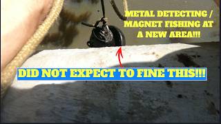 METAL DETECTING  MAGNET FISHING AT A NEW AREA magnetfishing fishing metaldetectingmetal [upl. by Trometer192]