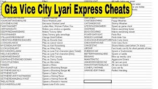 Gta Vice City Lyari Express Top Cheat Code List HD in Urdu [upl. by Ditzel967]