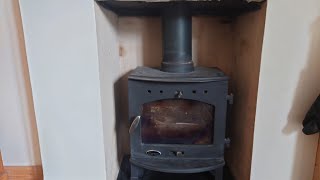 SWEEPING A CARRON 5Kw WOOD BURNING STOVE [upl. by Hoehne]