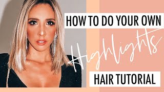 DIY How to highlight hair at home using a cap  Brown hair with blonde highlights tutorial [upl. by Oinimreh]