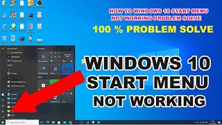 How To Windows 10 Start Menu Not Working Problem SolveStart Menu Not Working [upl. by Ylrevaw862]