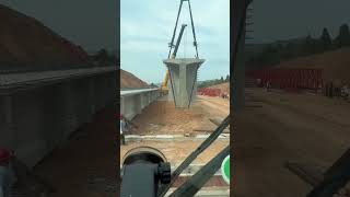 Cement reinforced Tshaped box girder hoisting process [upl. by Aivatan]