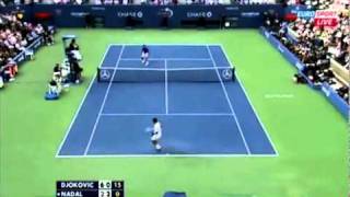 worst unforced error Rafael Nadal against Novak Djokovic us open 2011 [upl. by Nodyl]