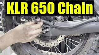 Kawasaki KLR 650 Chain Maintenance [upl. by Shepley]