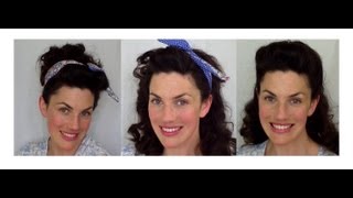 BACK to SCHOOL EASY vintage RETRO inspired HAIRSTYLES  Fitfully Vintage [upl. by Ibbob]