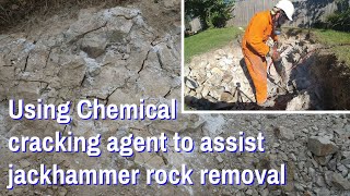 Using Chemical Cracking Agent to assist jackhammer rock removal [upl. by Annawot534]