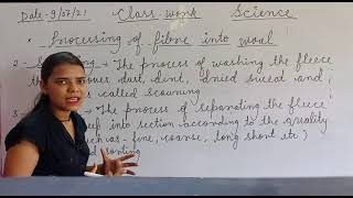 Processing of fibre into wool Scouring Sorting Class7th [upl. by Adham]