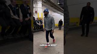 LeBron arrives to MSG in Knicks colored shoes👀 [upl. by Ahsetan]