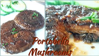 Easy Grilled Portobello Mushrooms Steak recipe Vegan meat Tastiest Grilled Vegan SteakVegan Steak [upl. by Schluter252]