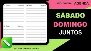 Agenda 1 dia por Página Com Sábado e Domingo Juntos [upl. by Chico]