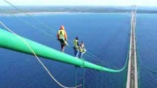 Mackinac Bridge view from the top [upl. by Rhtaeh]