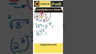 ¿Verdadero o falso maths educacionmatematica algebra retomatemático exponentes potencias [upl. by Cnut]