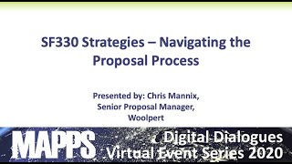 MAPPS Business Dialogue  SF330 Navigating the Proposal Process [upl. by Lizzy895]