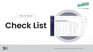 Manage Your Check List  OnlineCheckWritercom  Powered by Zil Money [upl. by Knox]