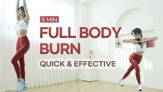 5 MIN STANDING FULL BODY WORKOUT No Jumping  Burn Lots Of Calories At Home l KPOP IDOL BODY SHAPE [upl. by Ydnolem489]