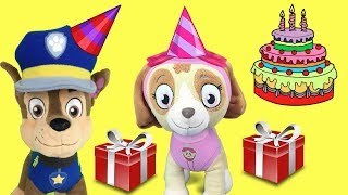 Cumpleaños paw patrol de Chase y Skye en español fiesta y regalos sorpresas de la patrulla canina [upl. by Torr44]