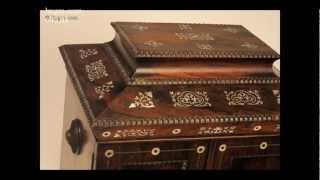 hygra632JB Antique Rosewood table Cabinet with Mother of Pearl inlay circa 1835 [upl. by Prent]