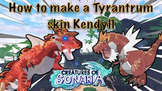 How to make a Tyrantrum skin Kendyll Creatures Of Sonaria [upl. by Esemaj]