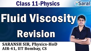 Fluid  Viscosity Revision Physics Class 11 JEE NEET [upl. by Akinorev]