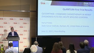 Update on QuANTUMFirst quizartinib  SOC chemotherapy amp as continuation therapy in FLT3ITD AML [upl. by Vevine309]