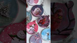 Painting Christmas Ornaments 🎄🩷 christmas painting shorts [upl. by Zel]