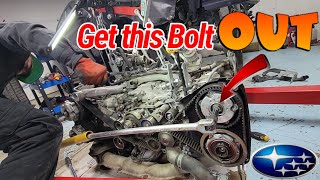 Check it Out No Tool Holder Need It Cam Sprocket Bolt Remove Subaru Dual AVCS [upl. by Ekusoyr]