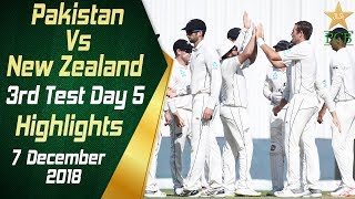 Pakistan Vs New Zealand  Highlights  3rd Test Day 5  7 December 2018  PCB [upl. by Frye]