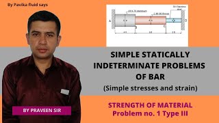 Simple statically indeterminate problems of bars 1 Type III [upl. by Teuton467]