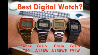 Best Digital Watch Casio F91WA158WEA158WTimex T80 Review [upl. by Richara]