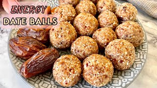 NO BAKE DELICIOUS and HEALTHY Date Energy Balls [upl. by Higginbotham]