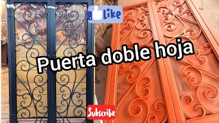 Puerta artística doble hoja👌 excellent artistic double leaf blacksmith door with figures [upl. by Eirac]