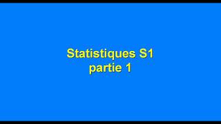 Statistique S1 partie 1 quot introduction et notions de base quot [upl. by Iaht]