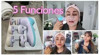 Cepillo Facial 5 en 1 Funciona skincare limpieza facial [upl. by Silyhp]