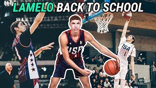 LaMelo Ball Is Going BACK TO HIGH SCHOOL At Spire Institute Full JBA USA Highlights [upl. by Dressel321]