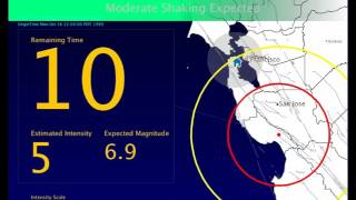 Earthquake Early Warning System Demonstration California 2013  2017 [upl. by Vitus610]