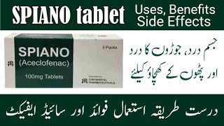 Spiano tablet  Spiano tablet side effects  aceclofenac tablet uses in urdu [upl. by Burnside]