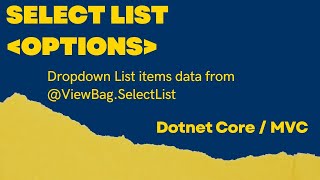 SelectList using ViewBag to fill items or options in the Dropdown [upl. by Narmi]