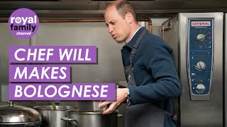 Prince William Helps Charity Make Tasty Bolognese Sauce [upl. by Ymmaj]