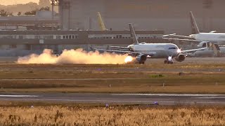 Lufthansa A320 Engine Explodes On Takeoff [upl. by Ebarta]