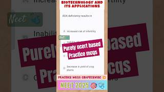 Biotechnology And its Applications class 12  Important mcqs  neet2025 neet shorts like [upl. by Secunda145]