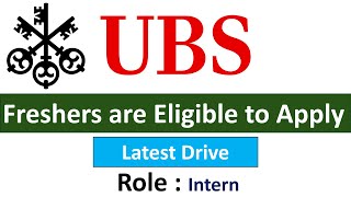 UBS Hiring Intern  Freshers are Eligible to Apply [upl. by Bruno]